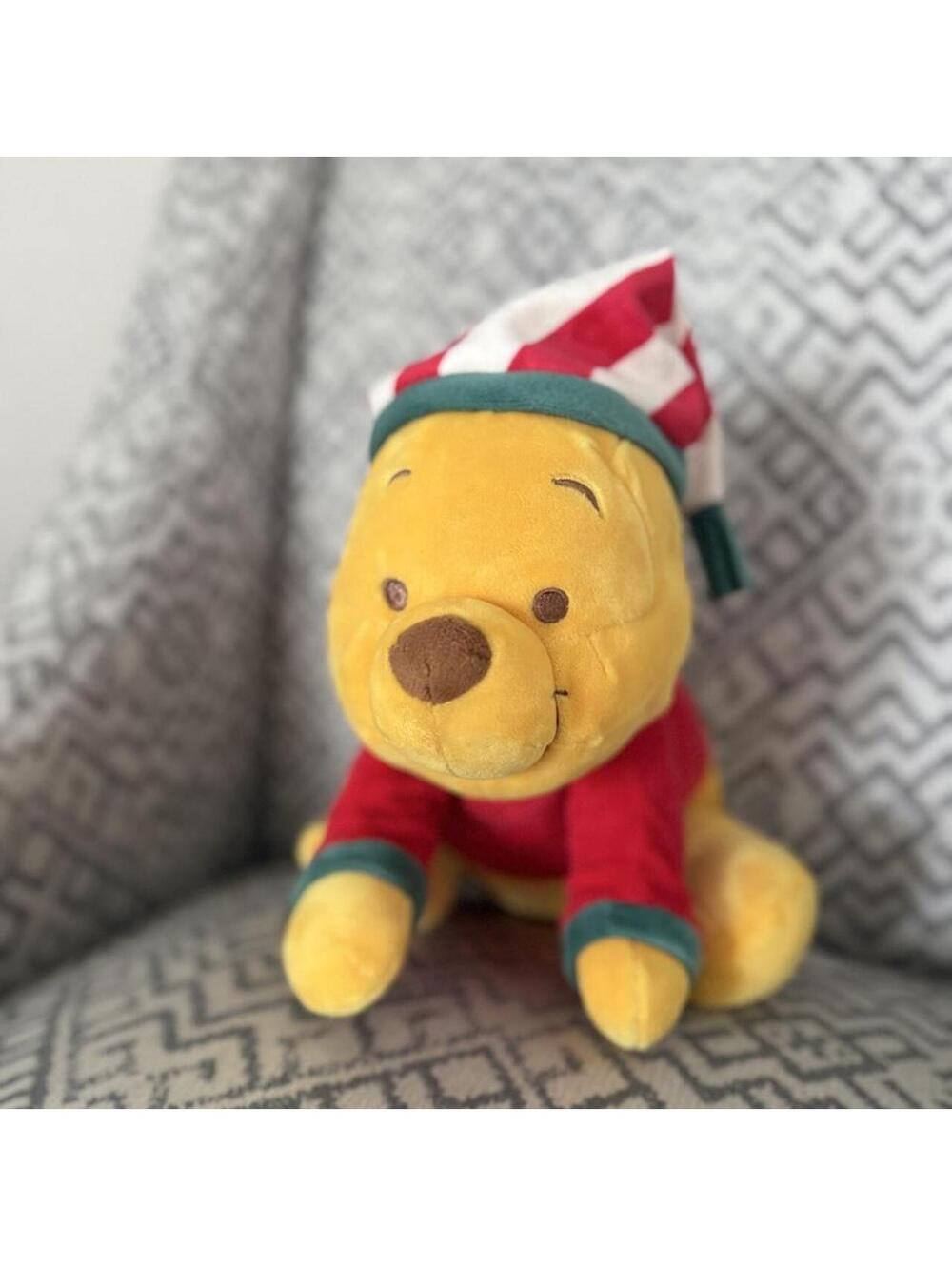 Disney Winnie the Pooh Holiday Christmas Hat Plush 13” Pillow Buddy Collectable